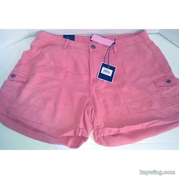 Pink Cuffed Shorts with Pockets - Picture 1 of 2